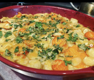 Parsnip and sweet potato gratin